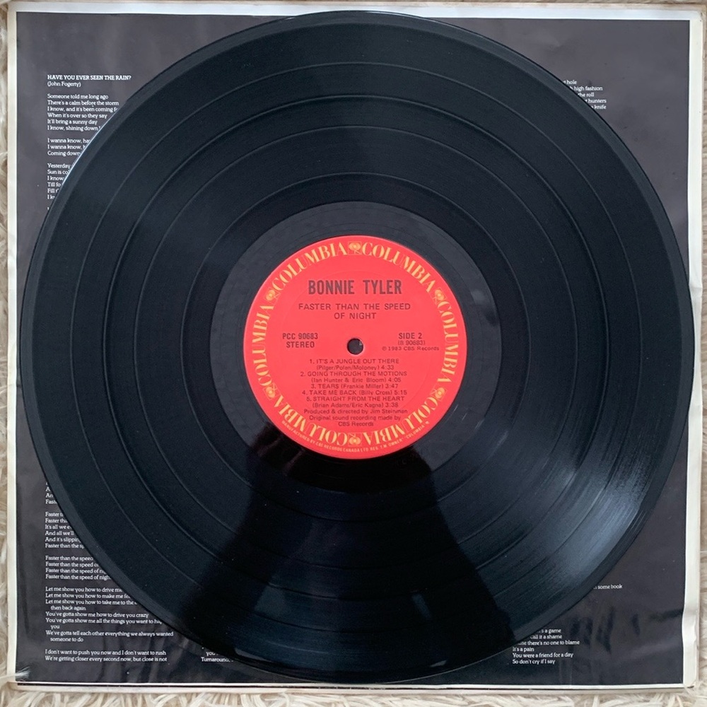 Bonnie Tyler Faster Than The Speed of Night LP - Picture 6 of 6